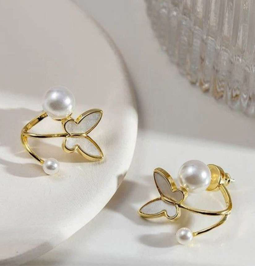 Butterfly Pearl Earrings