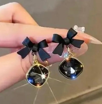 Black Ribbon Earrings