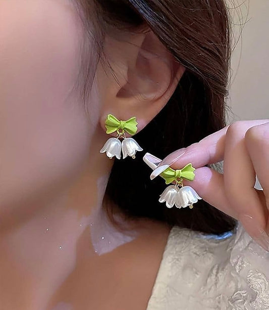 Green Bow Earrings