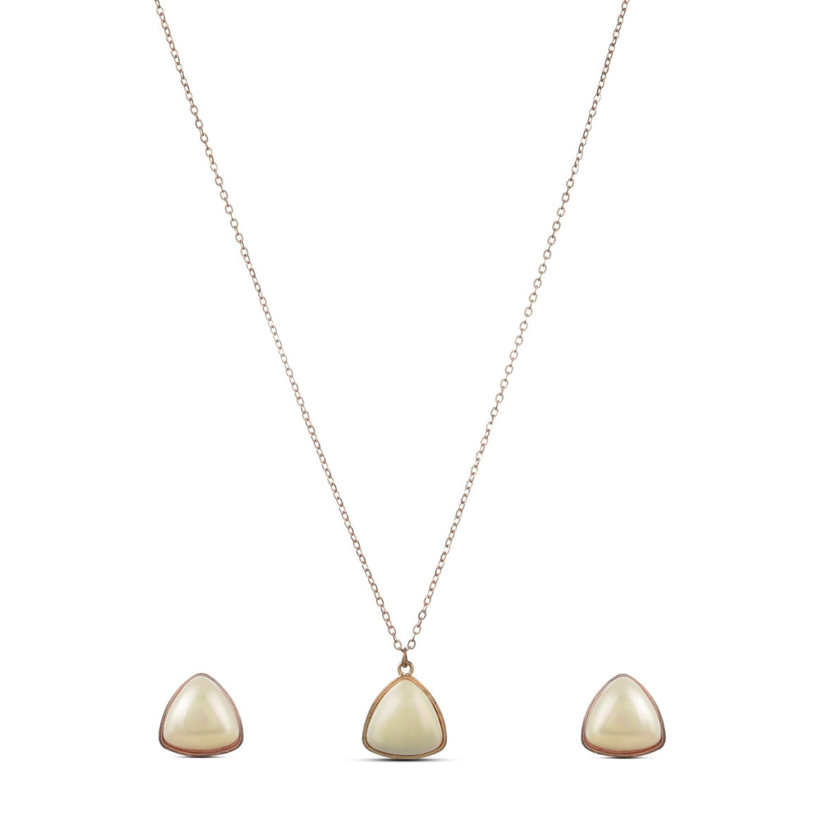 Pearl Triangle Pendant Set