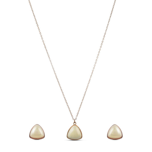 Pearl Triangle Pendant Set