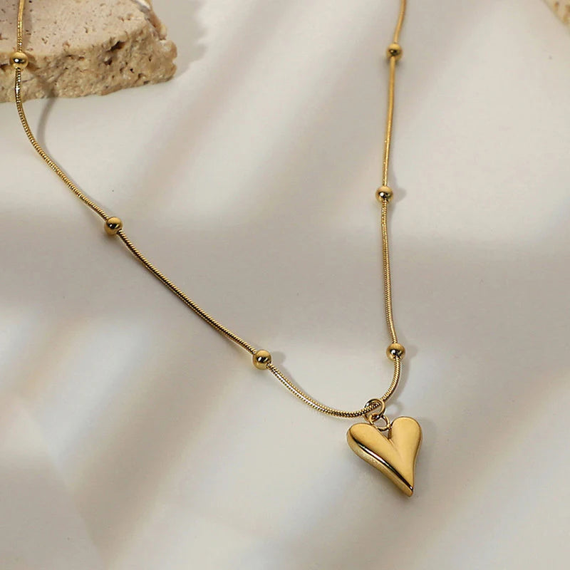 Gold-Plated Anti Tarnish Heart themed Necklace