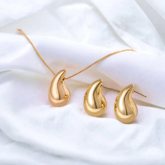 Water Drop Gold Jewellery Set