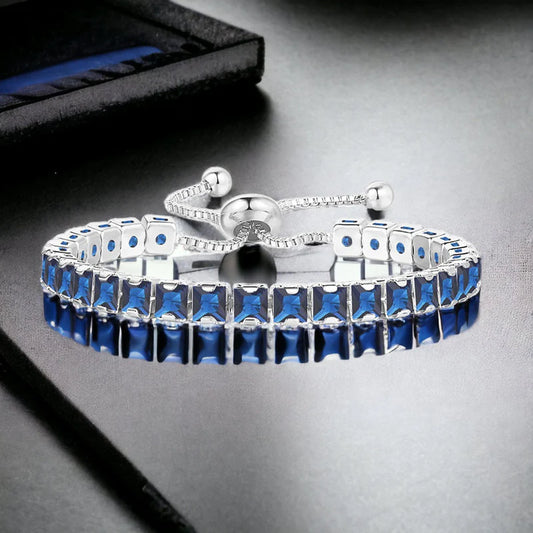 Zirconia Anti Tarnish Navy Blue Bracelet